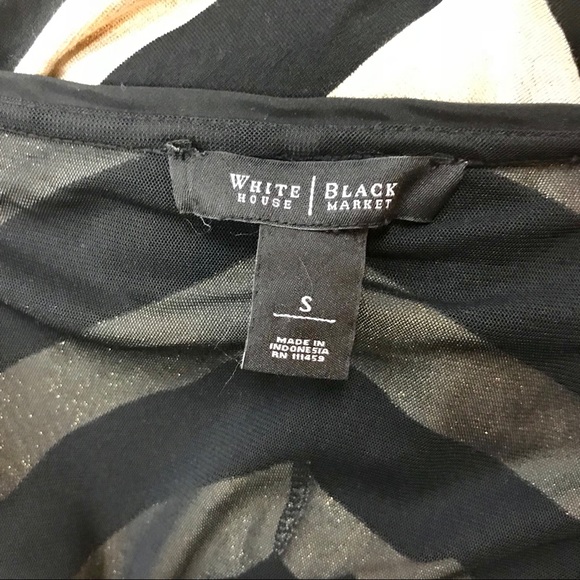 White House Black Market Gold/Black Blouse Size S - Picture 5 of 6